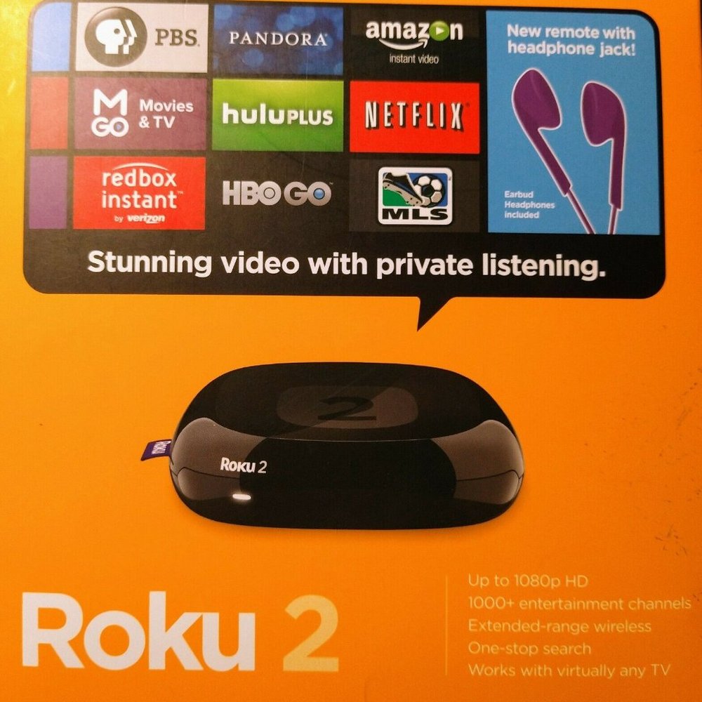 Roku 2 media streaming device. Up to 1080p HD. Great condition.